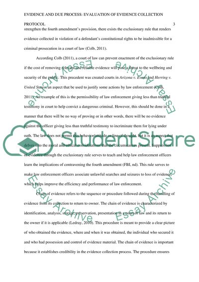 Evidence and Due Process: Evaluate Evidence Collection Protocol