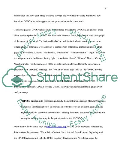 Critique OPEC website