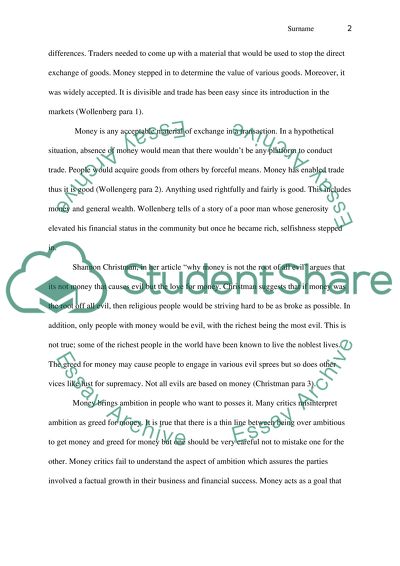 Money is the Root of Good