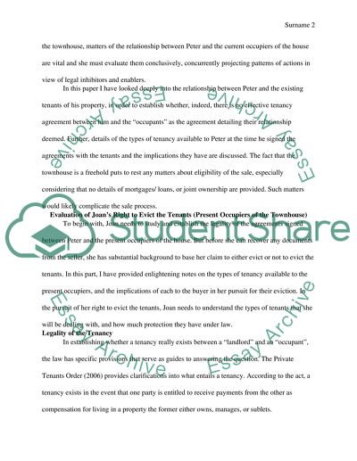 The Legality of the Tenancy