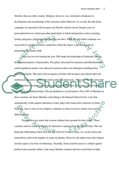 The Islamic Revival in Central Asia Critique