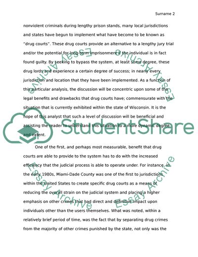 Drug Courts: An Analysis and Discussion of Efficacy with a Special Focus on Wisconsin