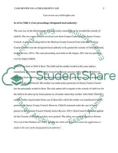 Case Review on a Child Rights Case