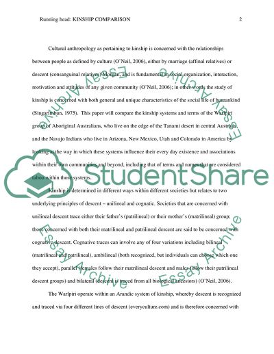 Comparison between Warlpiri and Navajo Kinship Systems