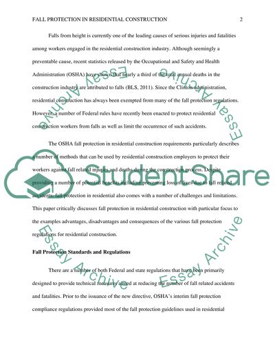 Fall Protection in Residential Construction