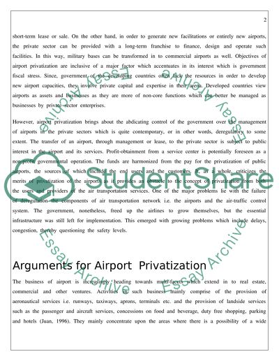 Debate over Airport Privatization