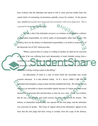 Whether or Not Arnold Has Committed Criminal Offences