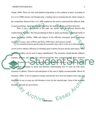 Injury in Athletes and Cognitive Behavioral Intervention