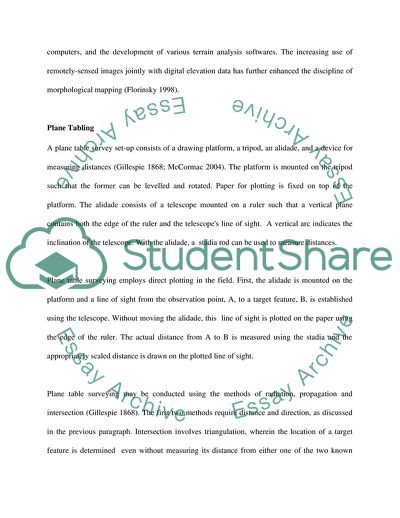 The Use of Surveying in Mapping Features within the Physical Landscape