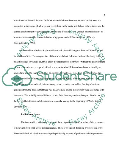 The Establishment of the Treaty of Versailles after World War I