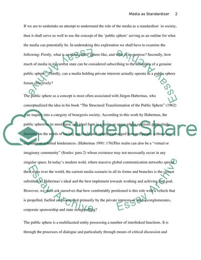 Media as a Global Standardizer