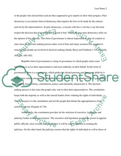 THREE FORMS OF GOVERMENT: REPUBLIC, PURE DEMOCRACY AND AUTOCRACY