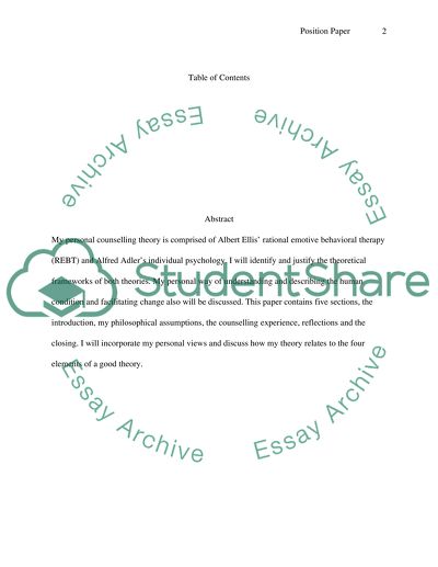 Psychology. Creating a Personal Counselling Theory