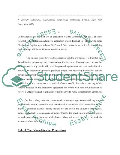 Judicial Assistance In Arbitration