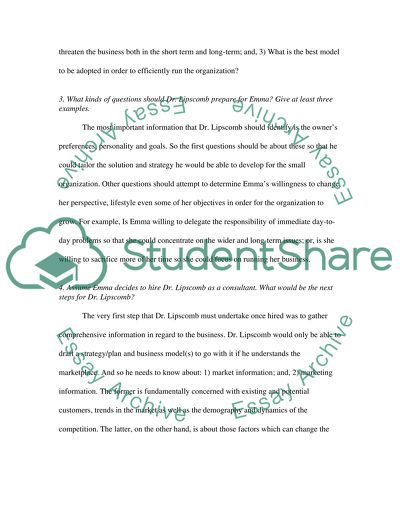 Emma hiring a professional consultant