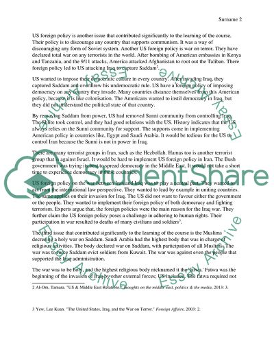 The American Involvement in the Politics of Middle East