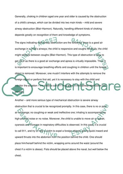 Relief o choking in victims one year of age and older