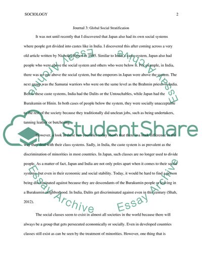 Social Stratification Journal 3