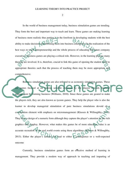 Learning Theory Into Practice Project