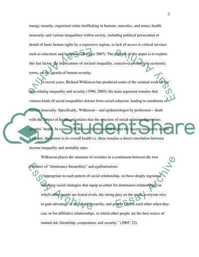 What is the Impact of Inequality on Human Security