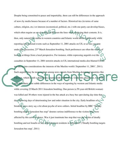 Jerusalem Bombing in Media Coverage