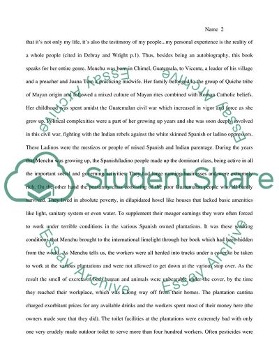 Rigoberta Menchu - An Indian Woman in Guatemala