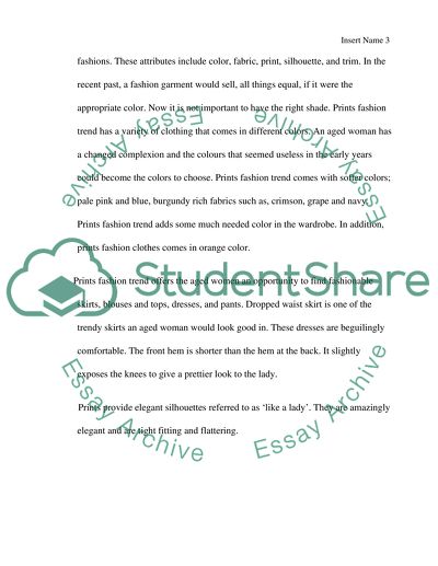 Fashion trend, Prints for Aged Women