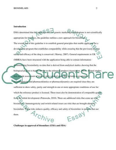 Major Issues in Biosimilars