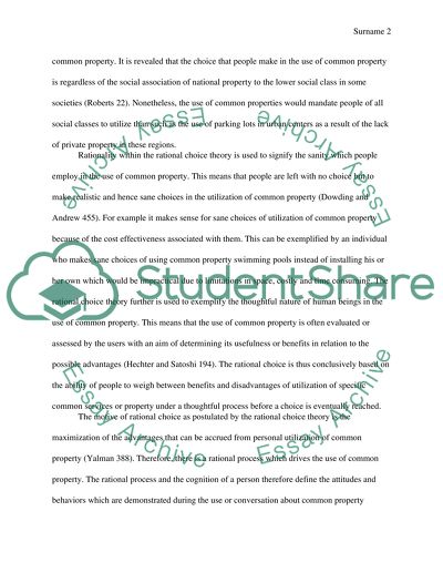 Anthropological theories on the common property