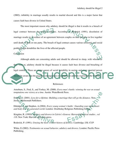 Should Adultery be illegal