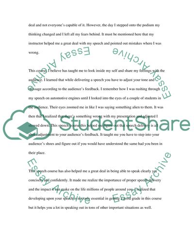 What you learned in speech course