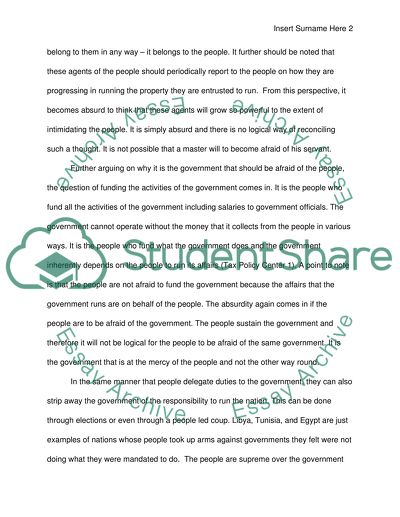 Should people be afraid of government or the opposite