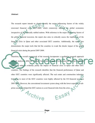Has Gulf Area Less Exposure to Financial Crisis