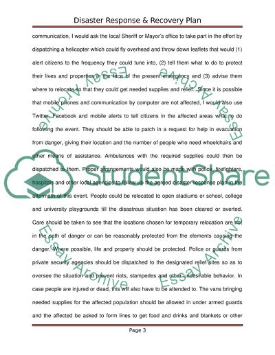 Disaster Response & Recovery