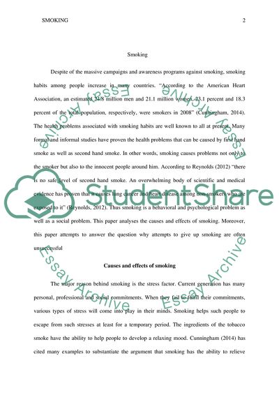 Causes and Effects of Smoking