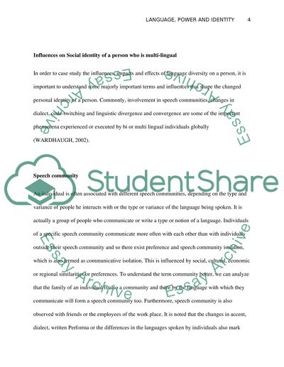 Influences on Social Identity of a Person Who Is Multilingual