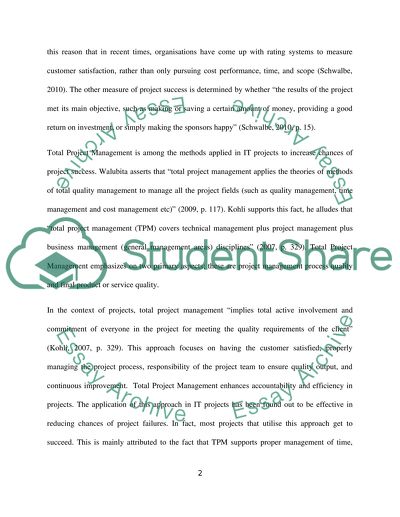 Dissertation on why projects fail