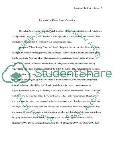 Interest of the United States of America