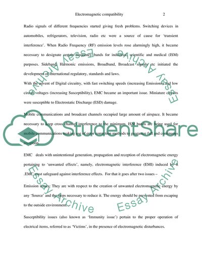 Analysis of Electromagnetic Compatibility