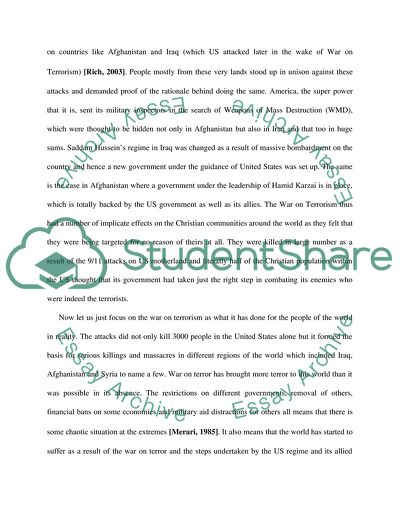 Is War Against Terrorism Moral And Has It Done Things Better Or Worse