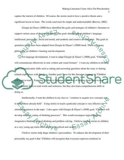 Making Literature Come Alive for Preschoolers