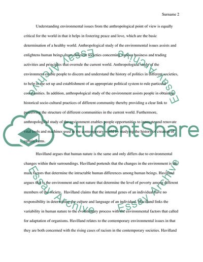 Environmental Anthropology with Reference to Cultural Ecology