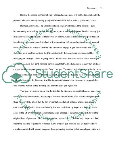 Gun Should Not Be Banned