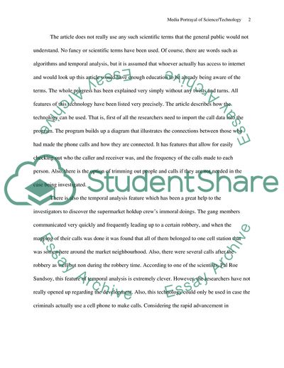 Media Portrayal of Science/Technology