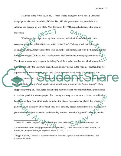 The Japanese Reasoning for the Attack on Pearl Harbor