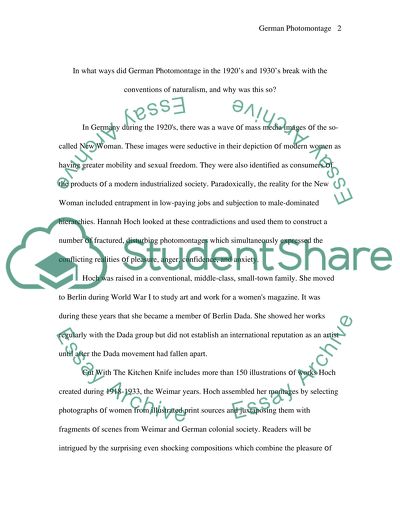 German Photomontage in 1920s and 1930s