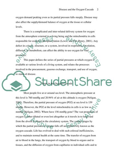 Disease and the Oxygen Cascade