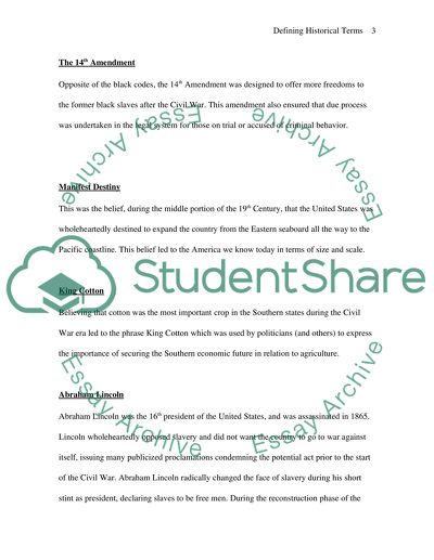 Glossary of Historical Terms