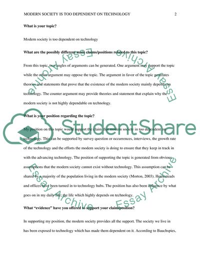 Modern Society is too Dependent on Technology