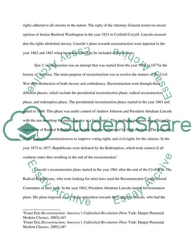 Reconstruction Plans